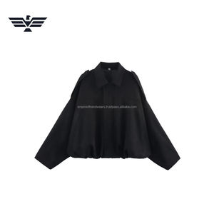 Veste bomber en daim pour femme, nouvelle mode printemps 2025, avec col à revers, manteau vintage à manches longues, vêtements d'extérieur pour femme - Product Image 4