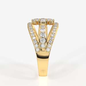 Bague en argent sterling avec diamant moissanite Majestic Bloom, élégante et luxueuse, catégorie de produits - Product Image 3