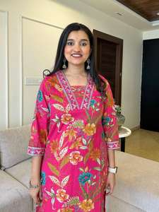 Pantalón superior con estampado de algodón puro de alta calidad con conjunto Dupatta, traje tradicional elegante para mujer, vestido cómodo estampado - Product Image 5