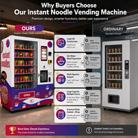 Machine distributrice automatique de nouilles instantanées à écran tactile, eau chaude, ramen, aliments secs, avec SDK, certifiée CE, chauffe-eau pour plats chauds, produit phare