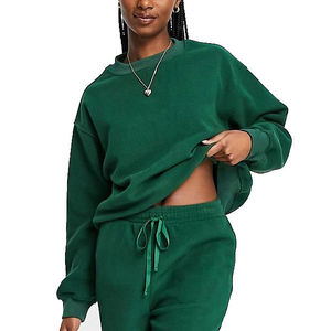OEM grande taille femmes hiver survêtement 2025 respirant coupe-vent léger sweat à capuche Logo imprimé bas ensembles solide - Product Image 3