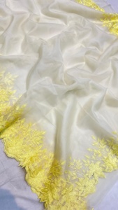 Saris de seda bordados hechos a medida en una amplia variedad de colores pastel, ideales para reventa por Diseñadores de ropa - Product Image 2