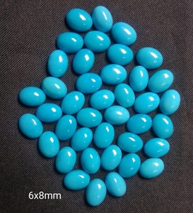 100% véritable Turquoise en vrac précieux ovale Cabochon forme pierres précieuses véritable bleu ciel Turquoise pierre pour la guérison fabrication de bijoux utilisation - Product Image 3