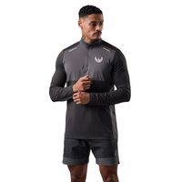 Sudadera Deportiva de Manga Larga con Cierre de Cremallera para Hombre, Ropa Deportiva para Gimnasio, Absorbe la Humedad, para Correr, Fitness y Actividades Deportivas