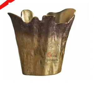 Enfriador de vino de cubo de hielo de bebida con acabado dorado de forma redonda de último diseño para Bar Restaurante - Product Image 3