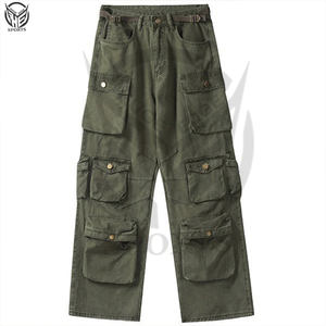 Pantalones Cargo Casuales Ligeros de Lona 100% Algodón con 6 Bolsillos Laterales, Material Cómodo para Hombre - Product Image 5