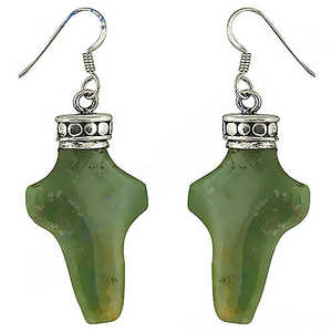 "925 Sterling Silver <b>Fashion</b> Green Jade <b>Drop</b> <b>Earrings</b> for Her" - Product Image 2
