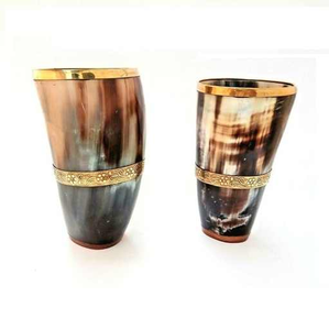 Gobelet à vin en corne de bœuf de buffle élégant parfait pour la maison gobelet à vin en corne de buffle verre à boire poli fait à la main - Product Image 3