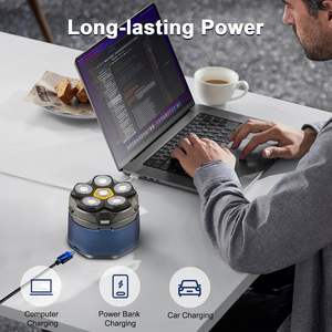 Afeitadora Eléctrica con Pantalla LED, Afeitadora para Cabeza Calva, Uso en Seco/Húmedo, Resistente al Agua IPX7, Afeitadora Rotatoria de Triple Cuchilla, Reemplazable, para Uso Corporal, Lavable - Product Image 3