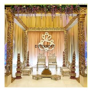 Mandap Cuadrado Dorado para Bodas Indias, Mandap Cuadrado Celestial para Bodas Indias, Mandaps de Boda Más Populares en Sídney, EE. UU. - Product Image 1
