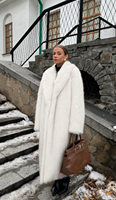 Manteau long en fausse fourrure pour femme, coupe ajustée, design tendance, style élégant, épais et chaud, échantillons en gros disponibles