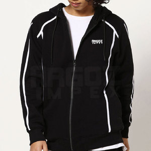 Low Moq Full Face Zipper Sudadera con capucha personalizada Color liso Ropa informal Sudaderas con cremallera en venta al por mayor - Product Image 2