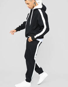 Ensemble sweat à capuche pour hommes veste zippée en polyester nylon pantalon deux pièces coupe-vent survêtement pour hommes survêtement - Product Image 4