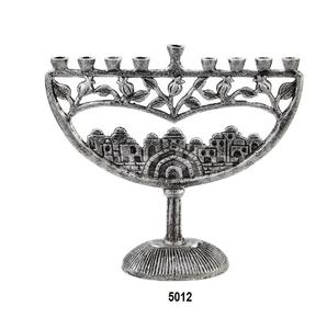 Judaica Modern Silver Aluminio anodizado Hanukkah Chanukah Menorah - Product Image 6