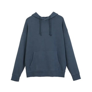 Sweat à capuche surdimensionné en coton de haute qualité épais polaire goutte épaule unie blanc personnalisé tirer a capuch Sudadera hommes sweats à capuche - Product Image 6