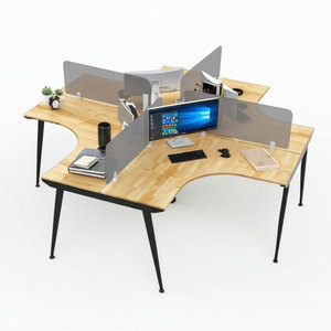 Mesa de Centro Contemporánea en Forma de Cruz para 4 Personas, 240x240cm, con Patas de Hierro y Sistema de Montaje CONE HBCO053 - Product Image 1