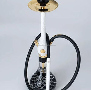 Chicha arabe de luxe de haute qualité en bois, avec base en verre cristal, narguilé portable pour fumer, fournitures pour bars - Product Image 2