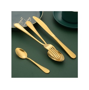<b>Spoon</b> <b>Gold</b> Plating Flatware Cutlery Set for Wedding Restaurant Dinner Ware Use Best Manufacturer Wholesale Reusable Cutlery Set - Product Image 6