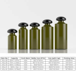 Custom Packaging <b>Empty</b> 50ml~200ml Transparent Green PET <b>Plastic</b> Round <b>Bottles</b> with Screw Cap Orifice Reducer - Product Image 6