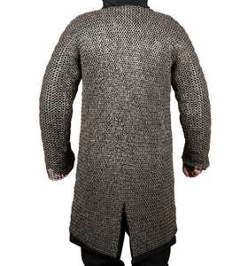 Handmade Chainmail Shirt Medieval Hauberk Mild Steel Flat Riveted with <b>Washer</b> Rings Knight Armor for Cosplay & Reenactment Fair - Product Image 4