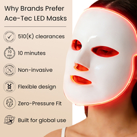 Masque facial médical 510k avec LED rouge, jaune et infrarouge pour la thérapie par la lumière, pour usage domestique, raffermissement et rajeunissement de la peau, clinique