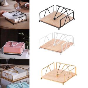 High Quality Wooden and Iron Napkin Holder for Table and Kitchen Dining Tissue Holder for table decoration - Product Image 4