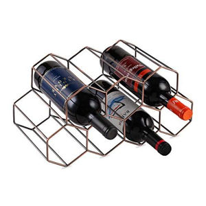 <b>Standing</b> Wrought Iron Metal Vintage Sustainable Multifunction <b>Wine</b> <b>Rack</b> Beverage Holder Black Finish for Home Tabletop Storage - Product Image 3