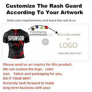 Custom ODM Logo Grappling Jiu Jitsu Rash Guard Short Sleeve Sublimation <b>Compression</b> <b>Shirt</b> <b>Men</b> Kids Adults Rash Guard for <b>Men</b> - Product Image 2