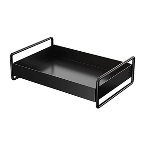 Plateau de service en métal avec poignées latérales, design minimaliste, organisateur pour la maison, l'hôtel, le restaurant, le café, le bar, le mariage, durable, robuste - Product Image 1