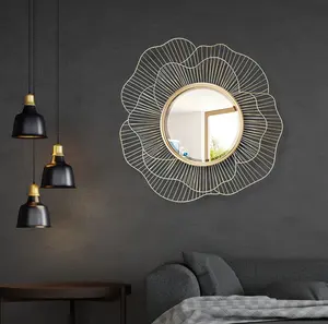 Hecho a mano Moderno marco de Metal decorativo espejo de pared diseño artístico hogar sala de estar muebles precio razonable - Product Image 3