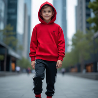 Ensemble de survêtement en polaire respirant et écologique pour garçons, design 2 en 1, vêtements de sport, sweat-shirt à capuche et pantalon de jogging surdimensionné