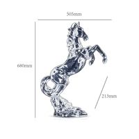 Figurine de cheval transparente sur pied JingYue, en résine, artisanale traditionnelle, écologique, durable, décoration pour salon, maison, bureau