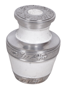 Urna de cremación de Metal de estilo americano con acabado blanco para cenizas humanas, urna decorativa para cenizas de metal, urna funeraria para aplicaciones para adultos - Product Image 6