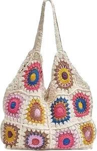 <b>Crochet</b> Bag Women's <b>Crochet</b> Tote Bag Knitted Shoulder Crossbody <b>Handbags</b> Cute Crocheted Bag for Girls OEM Made in Vietnam - Product Image 5