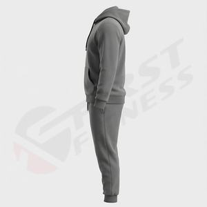 Conjunto Deportivo de Invierno para Hombre con Capucha, Chaqueta y Pantalón de Forro Polar, Impresión Personalizada, Mangas Largas, Ropa Deportiva Transpirable, 100% Poliéster, Diseño Único - Product Image 3