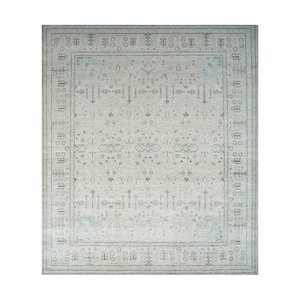 Tapis en laine noués à la main Erbe, gris et noir, motifs abstraits rectangulaires, technique de tissage plat, pour la maison et les couloirs, GS-03 - Product Image 1