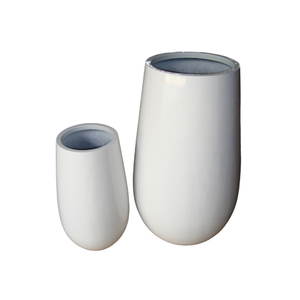 Ensemble de pots de fleurs en fibre de verre de style traditionnel de haute qualité Nouveau design pour une utilisation intérieure/extérieure Plusieurs tailles 2 pièces faites jardin - Product Image 2