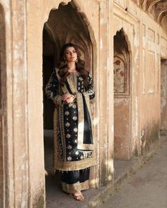 Ensemble Salwar Kameez Moderne en Soie Satinée Prêt-à-Porter, Réversible, Entièrement Cousu, Coupe Classique, Imprimé Numérique Gaufré, pour Femme, Diwali - Product Image 5