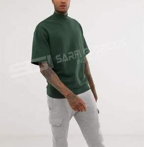 T-shirt d'entraînement avec logo personnalisé pour hommes, vêtements de sport de fitness respirants et anti-rides avec motif solide et col rond sérigraphié - Product Image 6