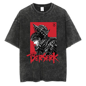 เสื้อยืดพิมพ์ลายอะนิเมะสำหรับผู้ชายเสื้อยืดโอเวอร์ไซส์เสื้อยืดวินเทจฟอกสีเสื้อยืดสตรีทฮาราจูกุเสื้อแขนสั้นผ้าฝ้ายทรงหลวม - Product Image 6