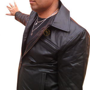 Chaqueta de cuero de cordero negro para hombre a la moda, chaquetas de cuero para hombre, chaquetas de cuero para hombre - Product Image 2