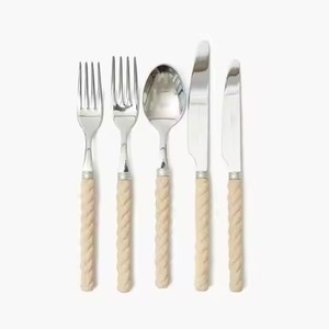 Juego de Cubiertos Hechos a Mano con Mango de Acero Inoxidable Ecológico, Cabeza Plateada, Vajilla Moderna de Lujo para Mesa de Comedor, Cubiertos Premium para el Hogar - Product Image 5