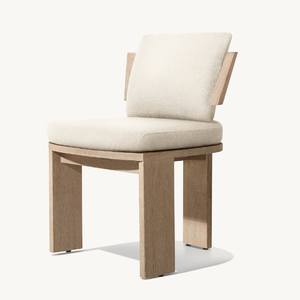 Silla Individual Moderna sin Brazos para Uso en Villas y Parques, Muebles de Exterior de Teca Sólida con Patas Resistentes Tipo Sable - Product Image 6