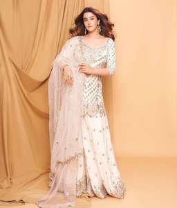 Magnifique top-plazzo Set Top en georgette lourde avec un beau plazzo brodé entièrement cousu Matériau de qualité supérieure - Product Image 1