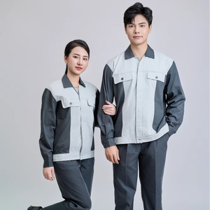 เสื้อผ้าทำงานผู้ชายผ้าคอตตอนผสม FMF สีดำ ระบายอากาศได้ดี ป้องกันรอยยับ ผ้า TC โพลีเอสเตอร์เวียดนาม แขนยาว สะท้อนแสงสูง เพื่อความปลอดภัย - Product Image 1