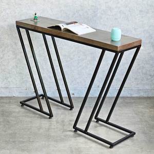 Minimalist <b>Pine</b> Wood & Iron Legs Console <b>Table</b> 120x30x85cm for Living Room Hotel & Bedroom Decor - Product Image 4