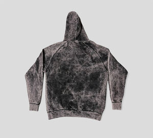 Unisex Vintage Raglan <b>Black</b> Acid Wash Hoodie Sweatshirt Cotton Blended Streetwear Vintage <b>Black</b> Pullover Hoodie - Product Image 2