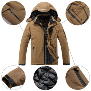Veste de ski imperméable à la mode pour hommes, vestes de snowboard d'extérieur, veste de ski à fermeture éclair et coque souple, grande taille - Product Image 6