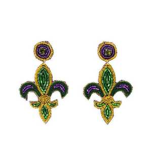 Boucles d'oreilles en or classique de style européen américain avec ensemble de mariage bleu doré Western Beaded Fashion Disponibilité en gros - Product Image 5