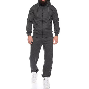 Ensemble de survêtement décontracté en molleton imprimé pour homme, à faible MOQ, avec sweat à capuche zippé et pantalon de jogging à manches longues, idéal pour l'automne - Product Image 5